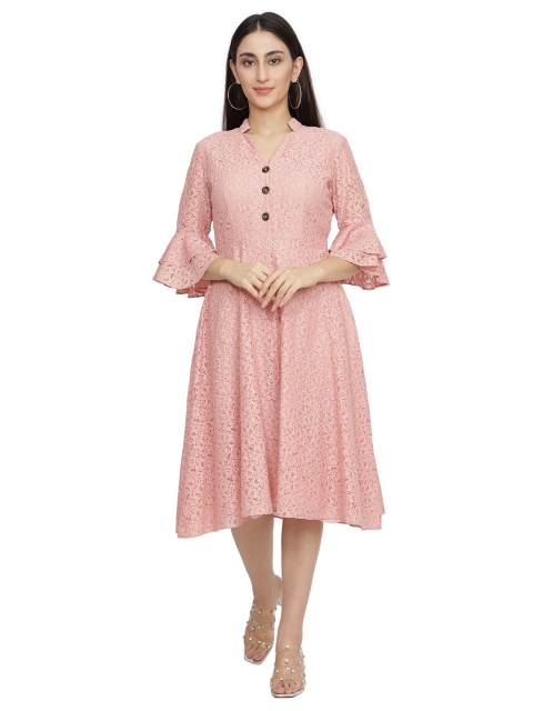 

NUEVOSDAMAS Cotton Midi Dress, Pink