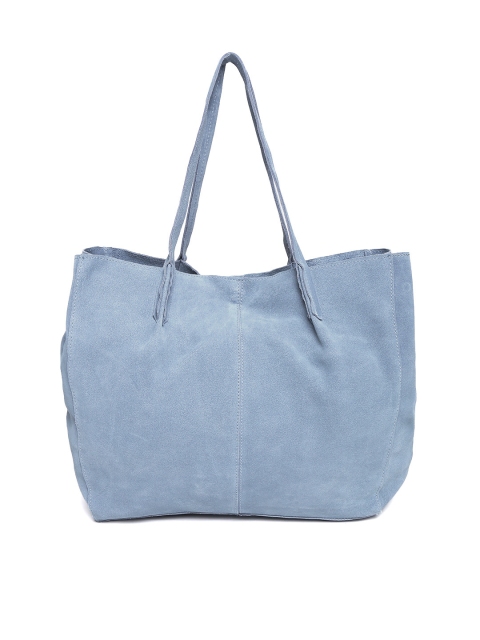 

MANGO Blue Solid Suede Shoulder Bag