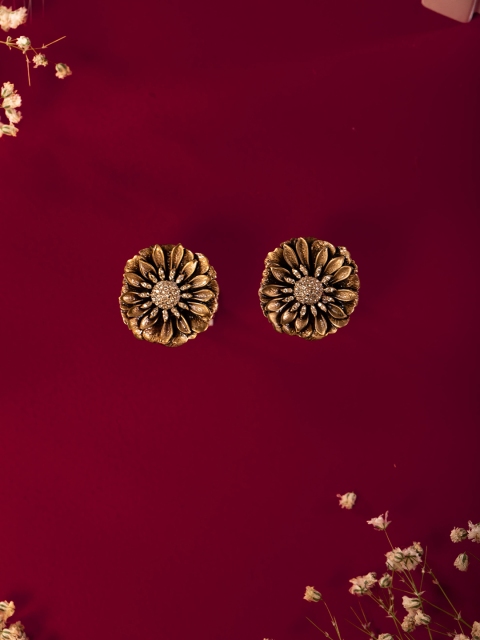 

COSA NOSTRAA Gold-Toned Floral Antique Cufflink