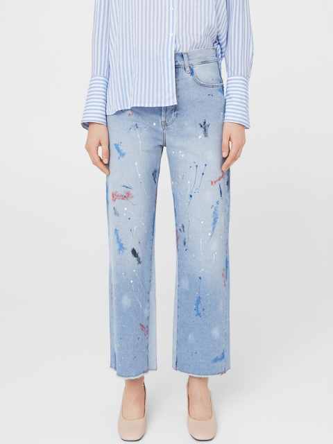 

MANGO Women Blue Mid-Rise Washed Jeans