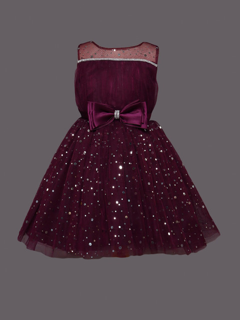 

The Magic Wand Girls Embellished Net Dress, Purple