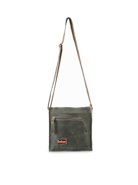 

Anekaant Brown Leather Structured Sling Bag