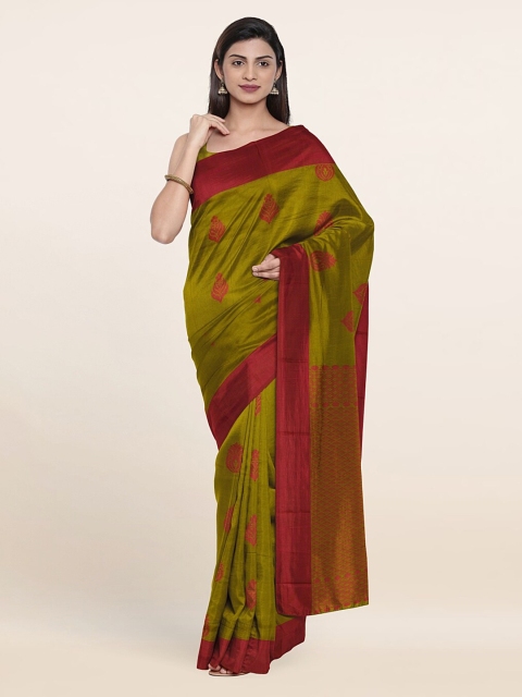 

Pothys Green & Red Woven Design Silk Cotton Saree