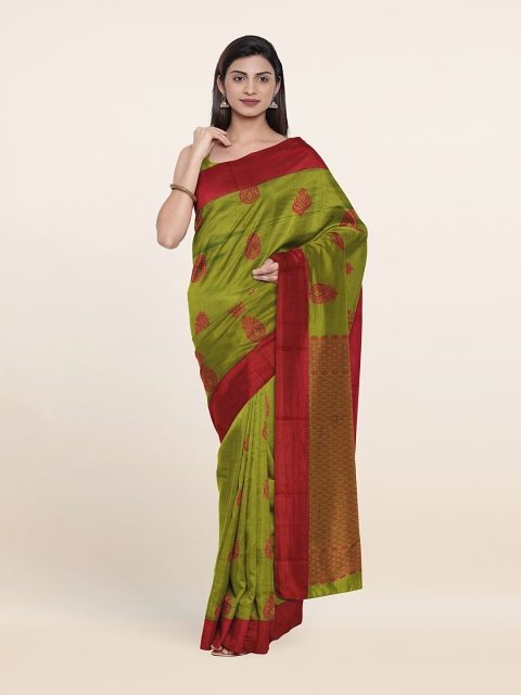 

Pothys Green & Pink Ethnic Motifs Silk Cotton Saree