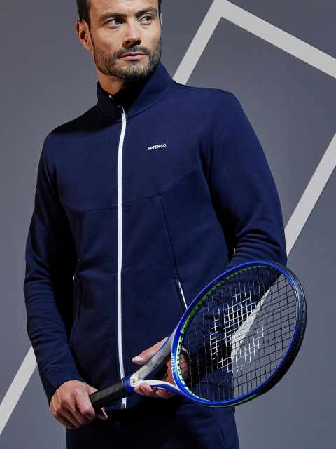 

Artengo By Decathlon Men Navy Blue Solid Polyester Sports Tennis Jacket