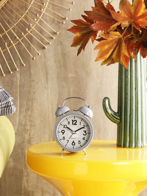 

EXIM DECOR Grey & White Vintage Alarm Clock