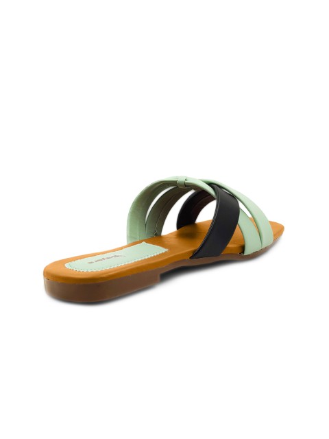

Sayera Women Green Open Toe Flats with Bows