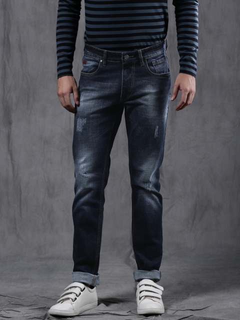 

WROGN Men Blue Slim Fit Mid-Rise Clean Look Stretchable Jeans