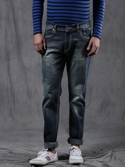 

WROGN Men Navy Blue Slim Fit Mid-Rise Clean Look Stretchable Jeans