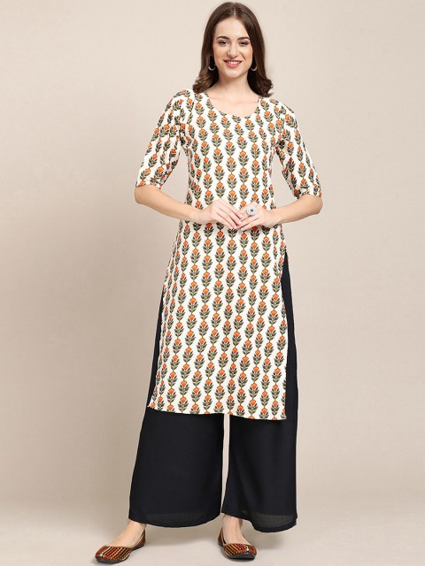 

Ethnic basket Women Pack of 5 Printed Straight Crepe Kurta, Multi