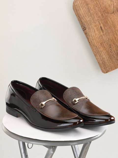 

San Frissco Men Brown Solid Formal Slip-On Shoes