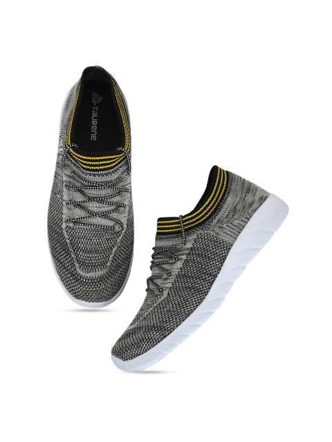 

TAURENE Men Grey Textile Running Non-Marking Shoes