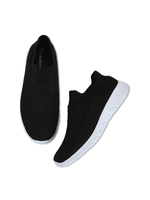 

TAURENE Men Black Textile Walking Non-Marking Shoes