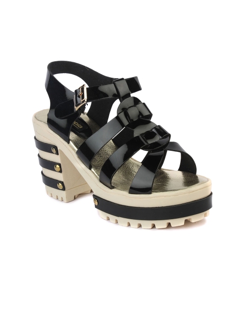 

Shoetopia Women Black Strappy Platforms