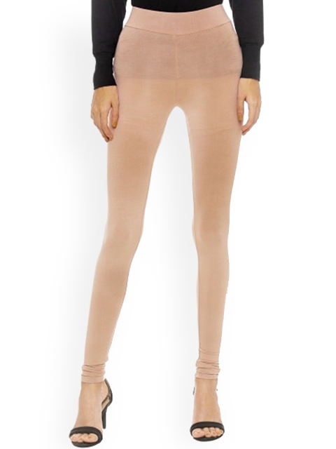 

UNMADE Women Peach Solid Ankle-Length Leggings
