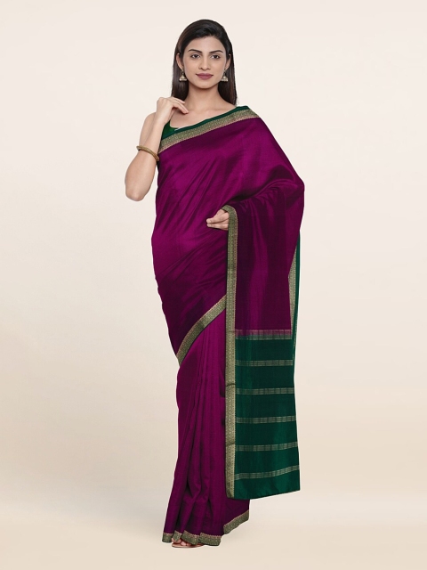 

Pothys Purple & Green Zari Pure Silk Saree