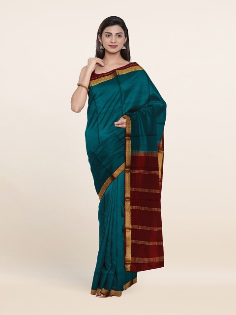 

Pothys Blue & Maroon Zari Pure Silk Saree