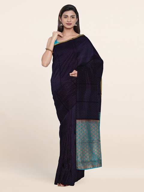 

Pothys Navy Blue & Blue Woven Design Zari Pure Silk Saree