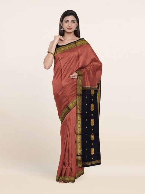 

Pothys Mauve & Navy Blue Woven Design Zari Pure Silk Saree