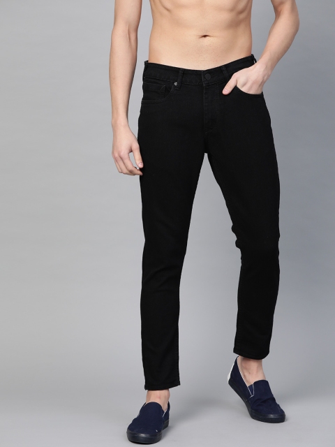 

Moda Rapido Men Cropped Mid-Rise Slim Tapered Fit Black Clean Look Stretchable Jeans