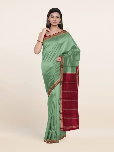 

Pothys Green & Maroon Zari Pure Silk Saree