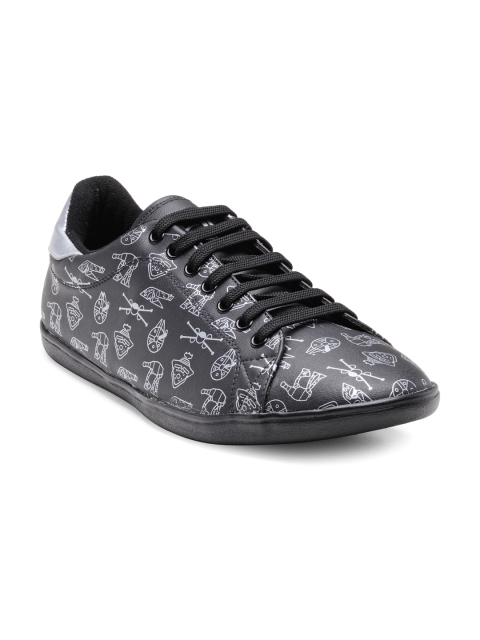 

Franco Leone Men Black Printed Sneakers