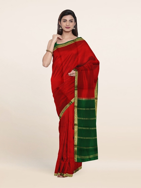 

Pothys Red & Green Zari Pure Silk Saree