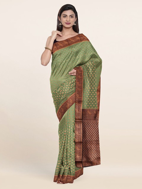 

Pothys Green & Black Woven Design Zari Pure Silk Saree