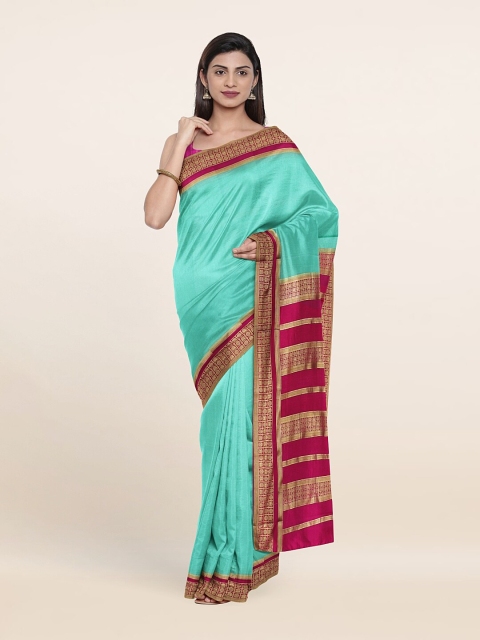 

Pothys Green & Magenta Zari Pure Silk Saree
