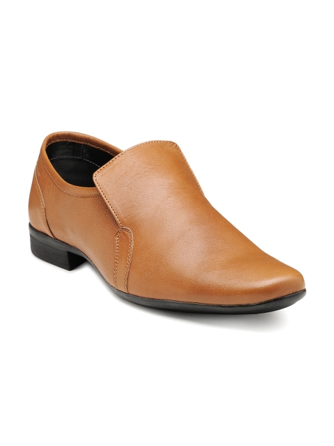 

Franco Leone Men Tan Brown Leather Semiformal Slip-Ons
