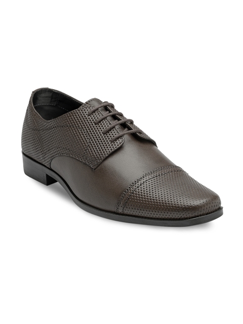 

Franco Leone Men Dark Brown Perforated Leather Semiformal Shoes