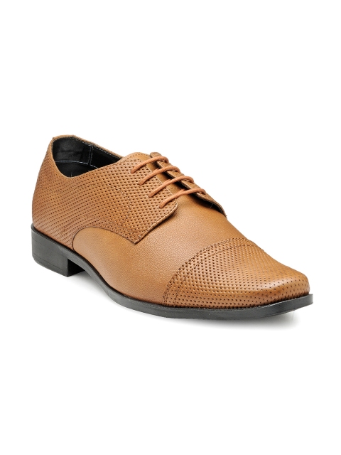 

Franco Leone Men Tan Brown Perforated Leather Semiformal Shoes