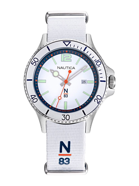 

Nautica Men White Brass Printed Dial Analogue Watch NAPABS906