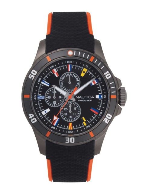 

Nautica Men Black Brass Dial & Black Straps Analogue Watch