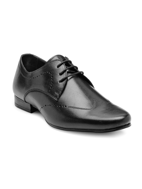 

Franco Leone Men Black Leather Formal Shoes
