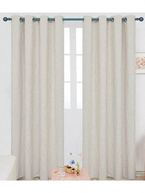 

URBAN SPACE Black Out Long Door Curtains, Beige