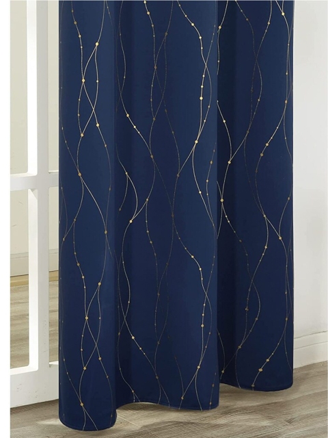 

URBAN SPACE Black Out Window Curtain, Navy blue