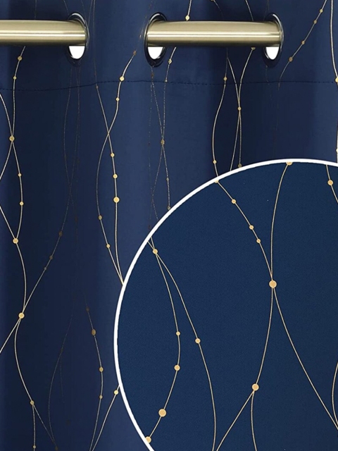 

URBAN SPACE BlackOut Long Door Curtain, Navy blue