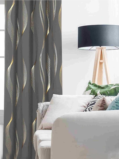 

URBAN SPACE Black Out Long Door Curtain, Grey