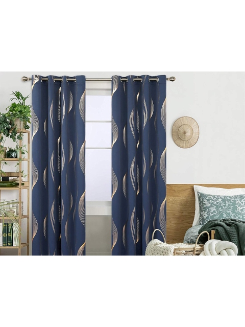 

URBAN SPACE Black Out Window Curtain, Navy blue