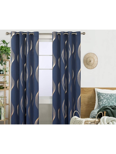 

URBAN SPACE Blackout Window Curtain, Navy blue