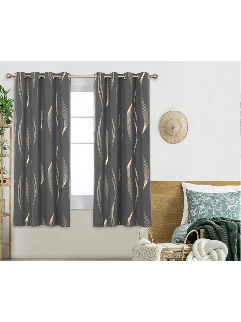 

URBAN SPACE Black Out Window Curtain, Grey