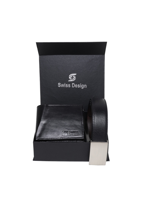 

Swiss Design Men Black Solid Accessory Gift Set SD-Accessory Gift Set