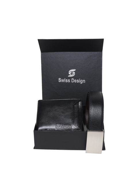 

Swiss Design Swiss Design Black Solid Leather Accessory Gift Set