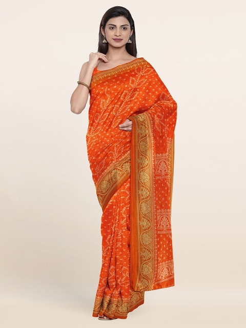 

Pothys Orange & Beige Bandhani Saree