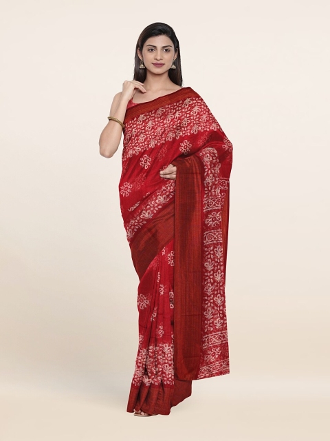 

Pothys Maroon & White Floral Saree