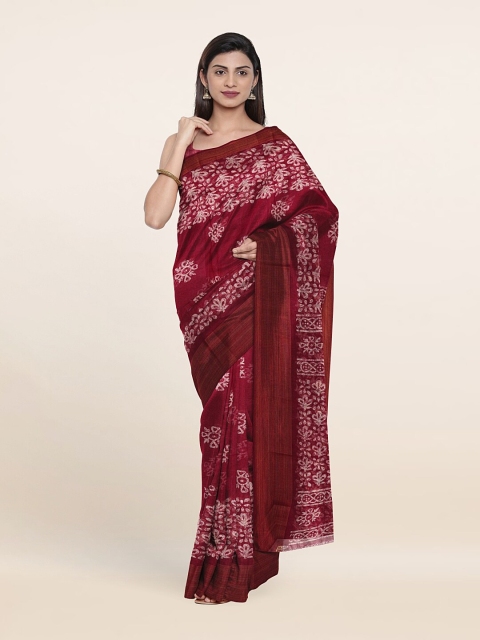 

Pothys Purple & White Floral Saree
