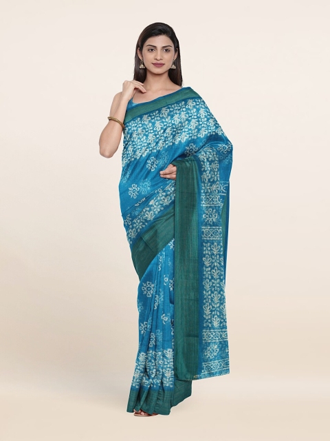 

Pothys Blue & White Floral Printed Cotton Blend Saree