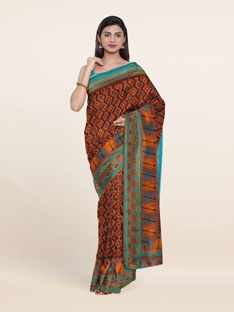 

Pothys Black & Green Ethnic Motifs Saree