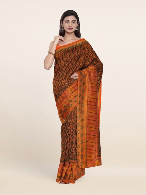 

Pothys Green & Orange Printed Saree